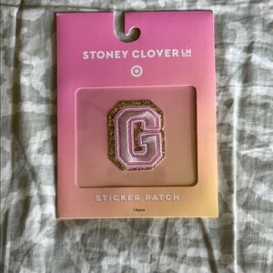 Stoney Clover Lane Pink and Gold Initial Patch